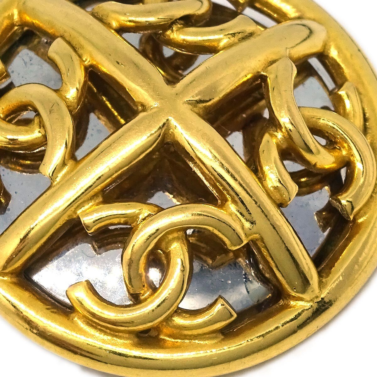 Chanel Cc Round Earrings Metal Gold Gold_Plated Earrings Jewelry