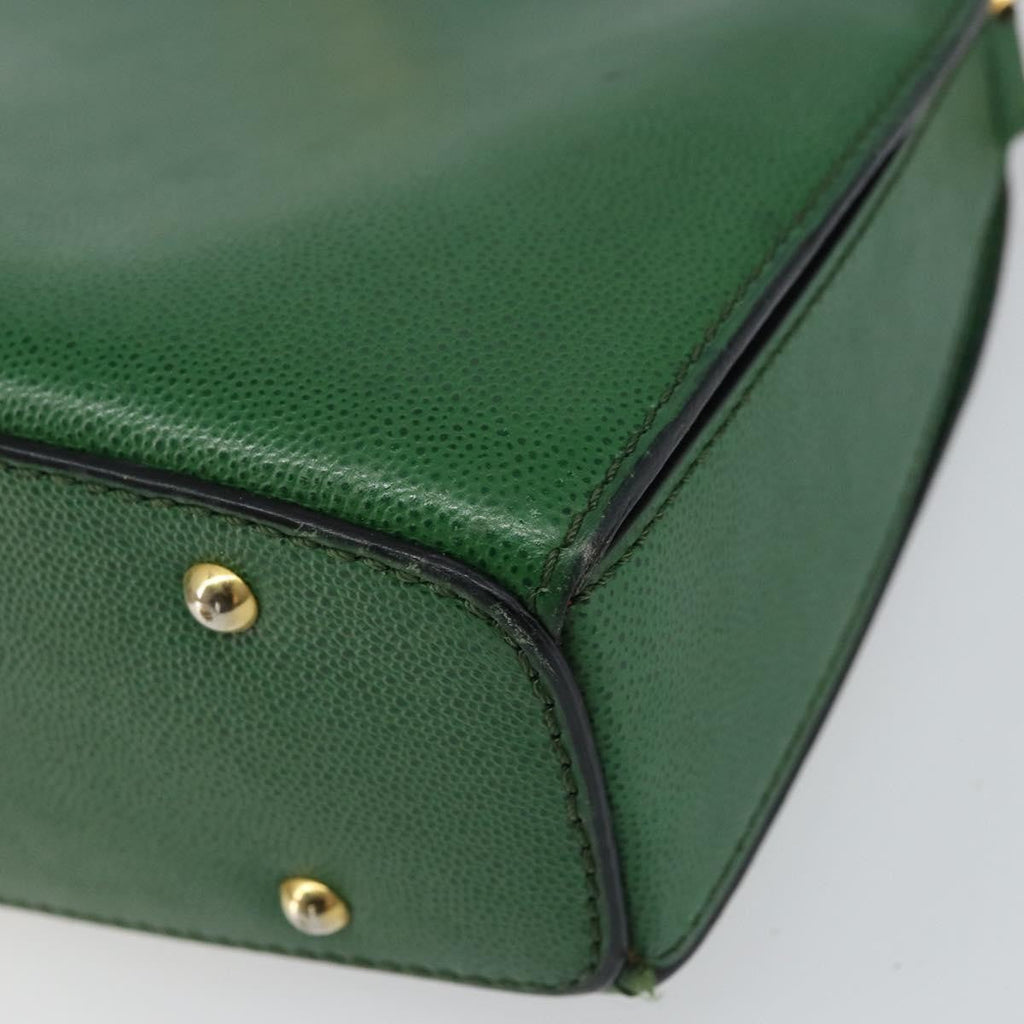 Celine Vintage Shoulder Bag Leather Green Leather Shoulder Bag Bag