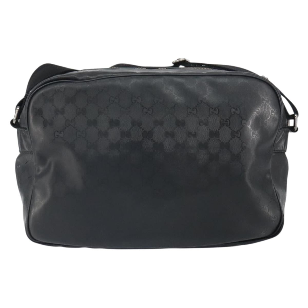 Gucci Zip Messenger Bag Gg Imprime Black Canvas Shoulder Bag Bag (Pre-Owned)