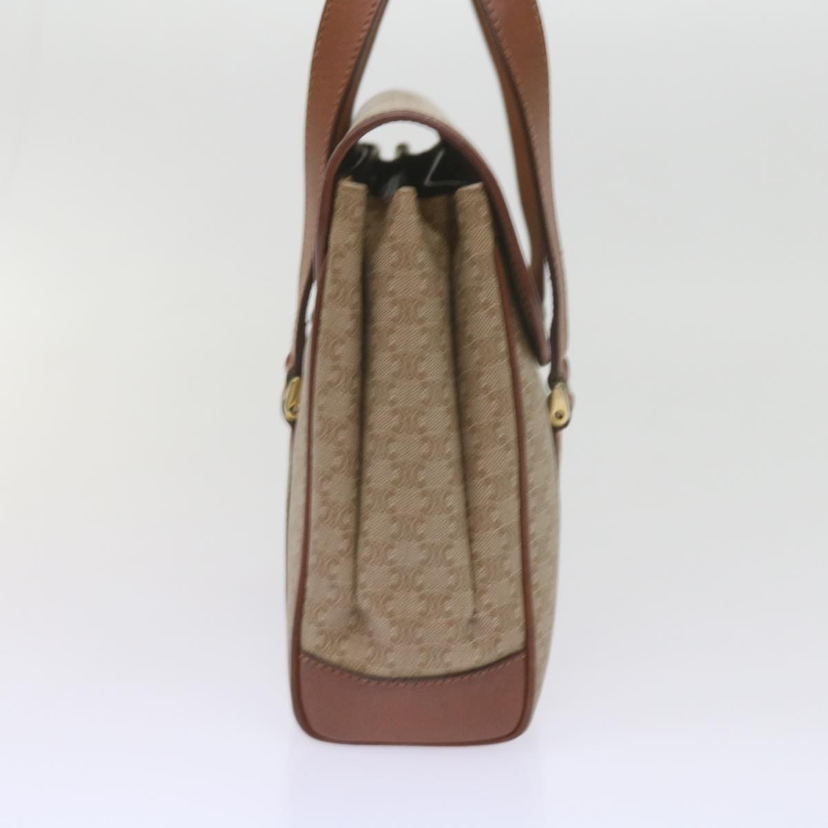 Celine Vintage Macadam Handbag Canvas And Leather Beige Canvas Handbag