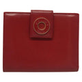 Celine Circle Logo Compact Wallet Leather Red Leather Wallets Accessory