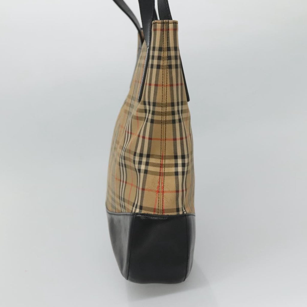 Burberry Nova Check Tote Canvas And Leather Beige Canvas Tote Bag