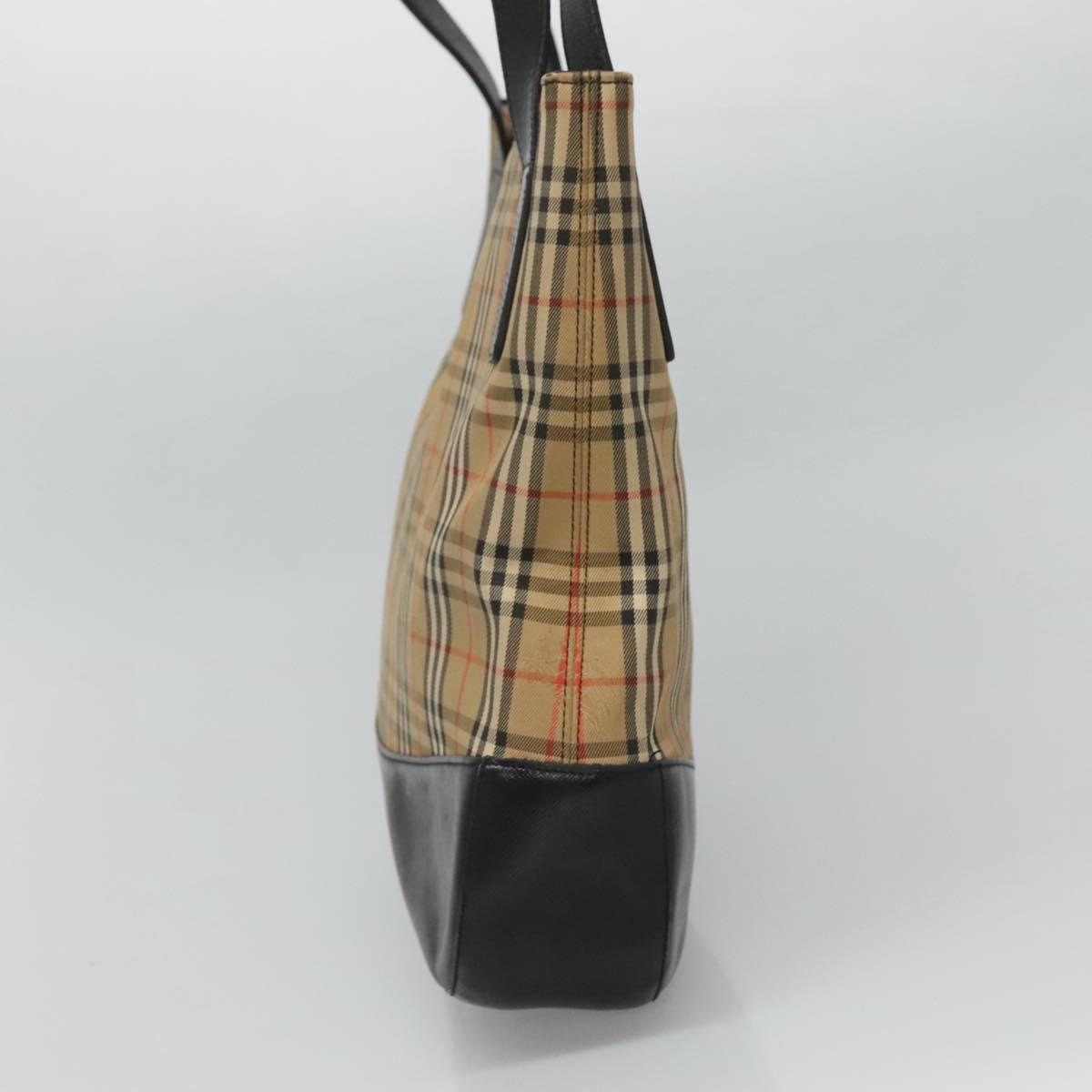 Burberry Nova Check Tote Canvas And Leather Beige Canvas Tote Bag