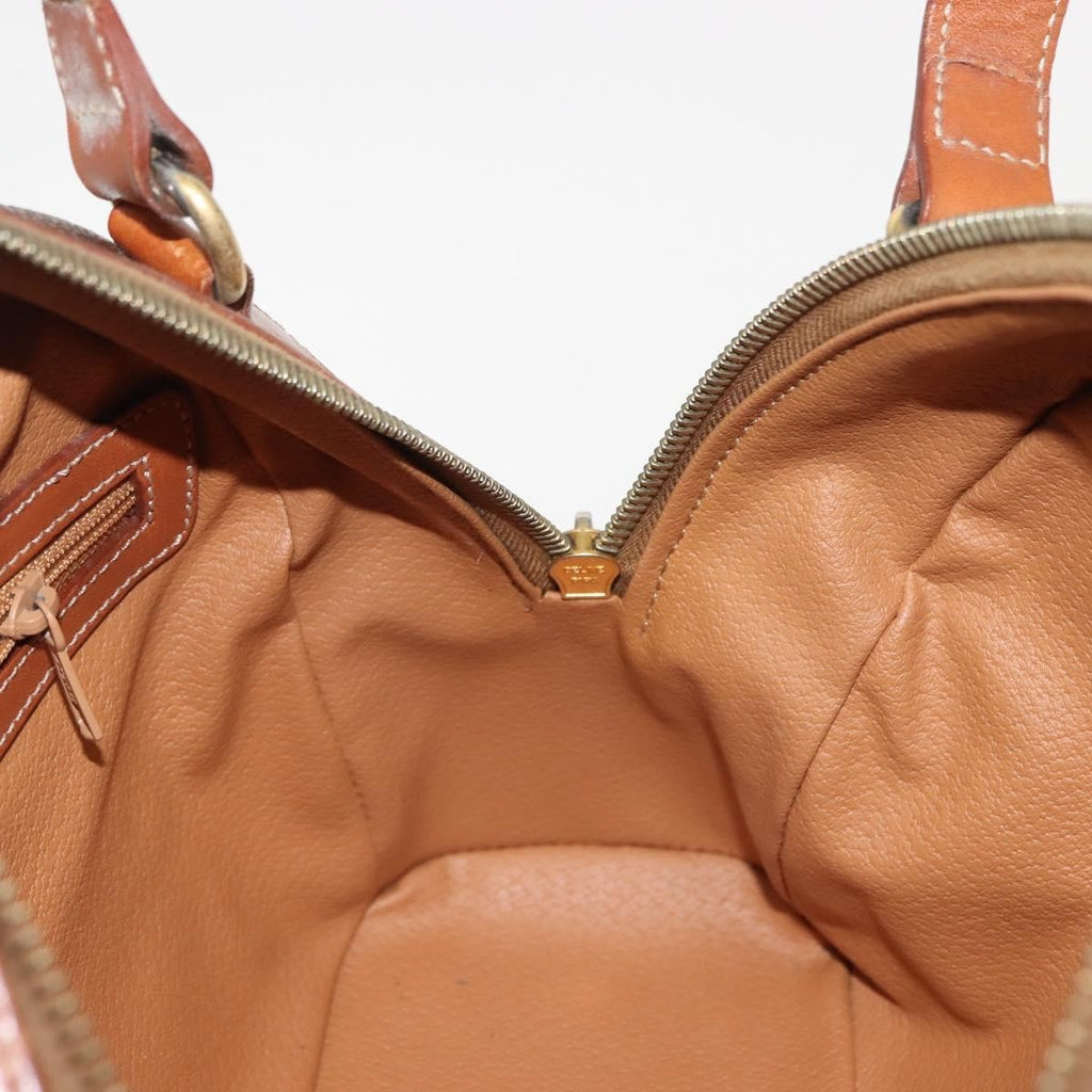 Celine Vintage Macadam Handbag Canvas And Leather Brown Canvas Handbag