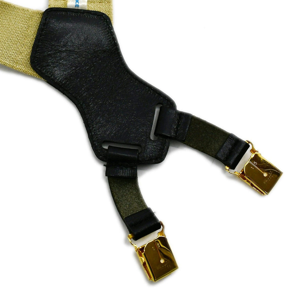 Chanel Logo Suspenders Canvas Beige Canvas Belts Accessory