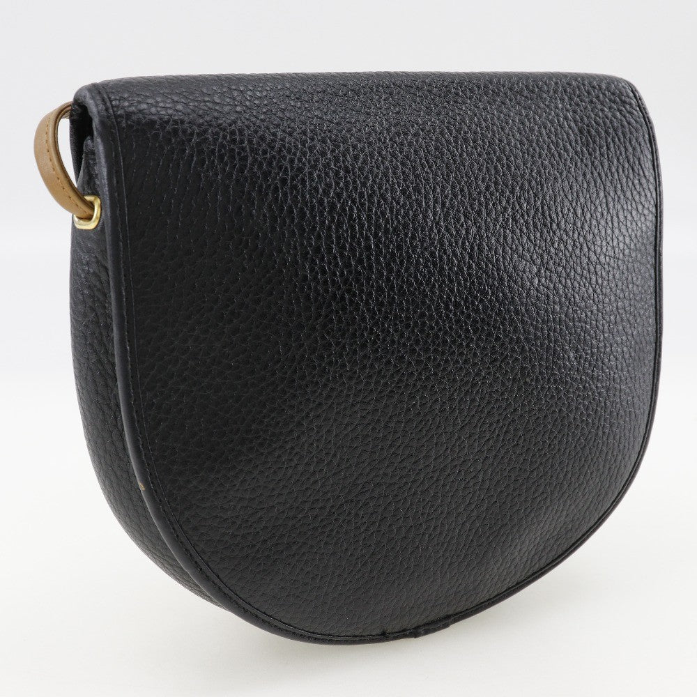 Christian Dior Cd Shoulder Bag Leather Black Leather Shoulder Bag Bag (Pre-Owned)