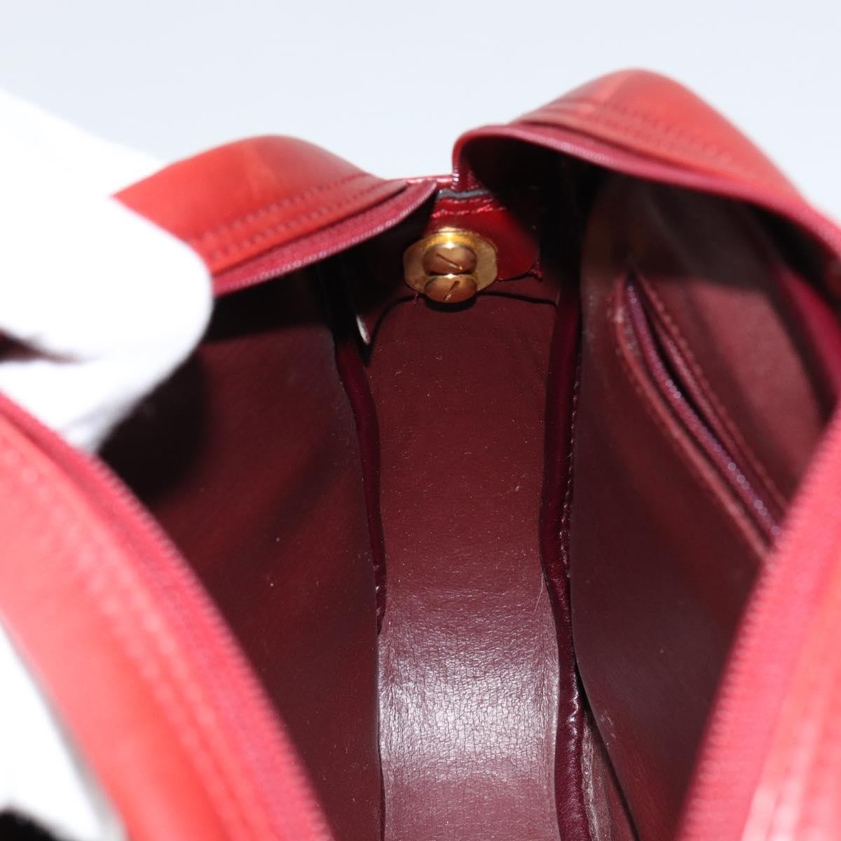 Christian Dior Vintage Shoulder Bag Leather Red Leather Shoulder Bag Bag (Pre-Owned)