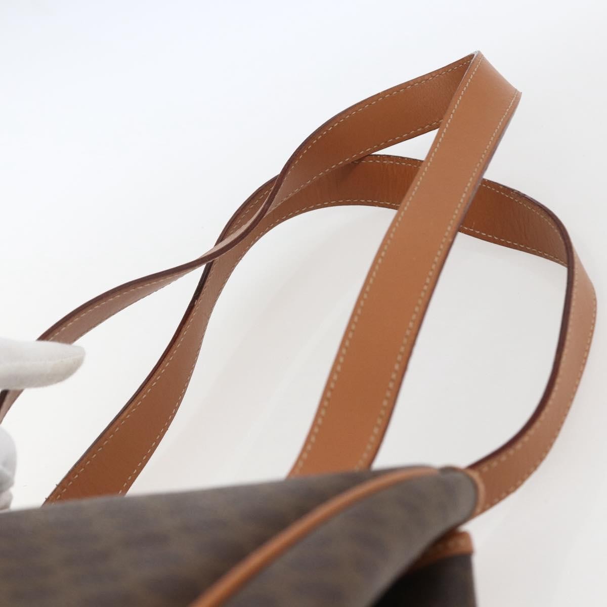 Celine Vintage Macadam Shoulder Bag Canvas And Leather Brown Canvas Shoulder Bag Bag