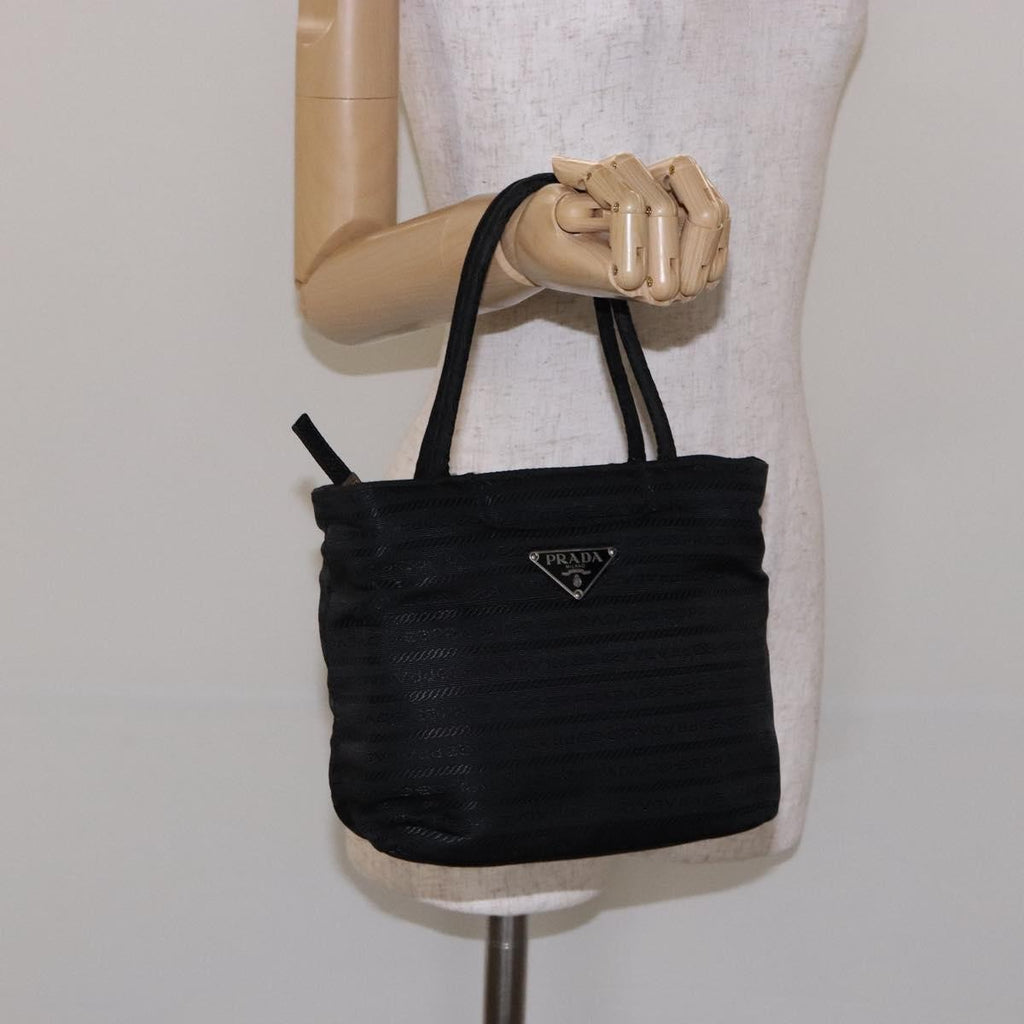 Prada Vintage Zip Handbag Tessuto Black Nylon Handbag
