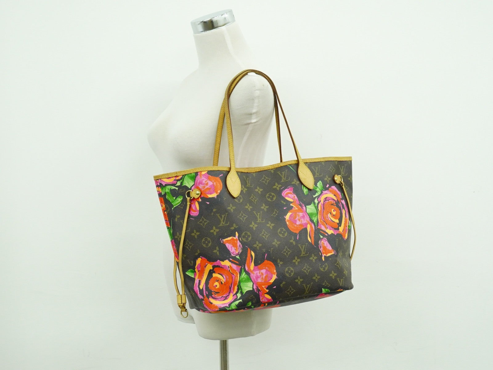 Louis Vuitton Neverfull Tote Limited Edition Monogram Roses Brown Canvas Tote Bag
