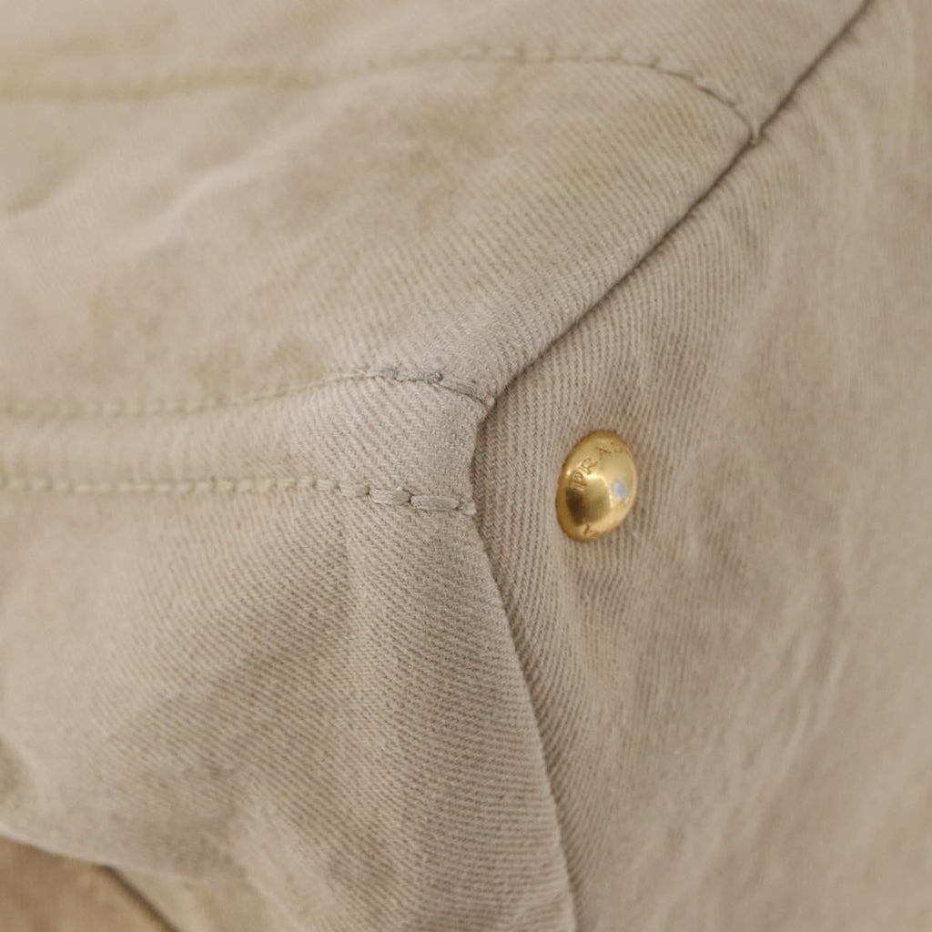 Prada Canapa Tote Canvas Beige Canvas Tote Bag Bag