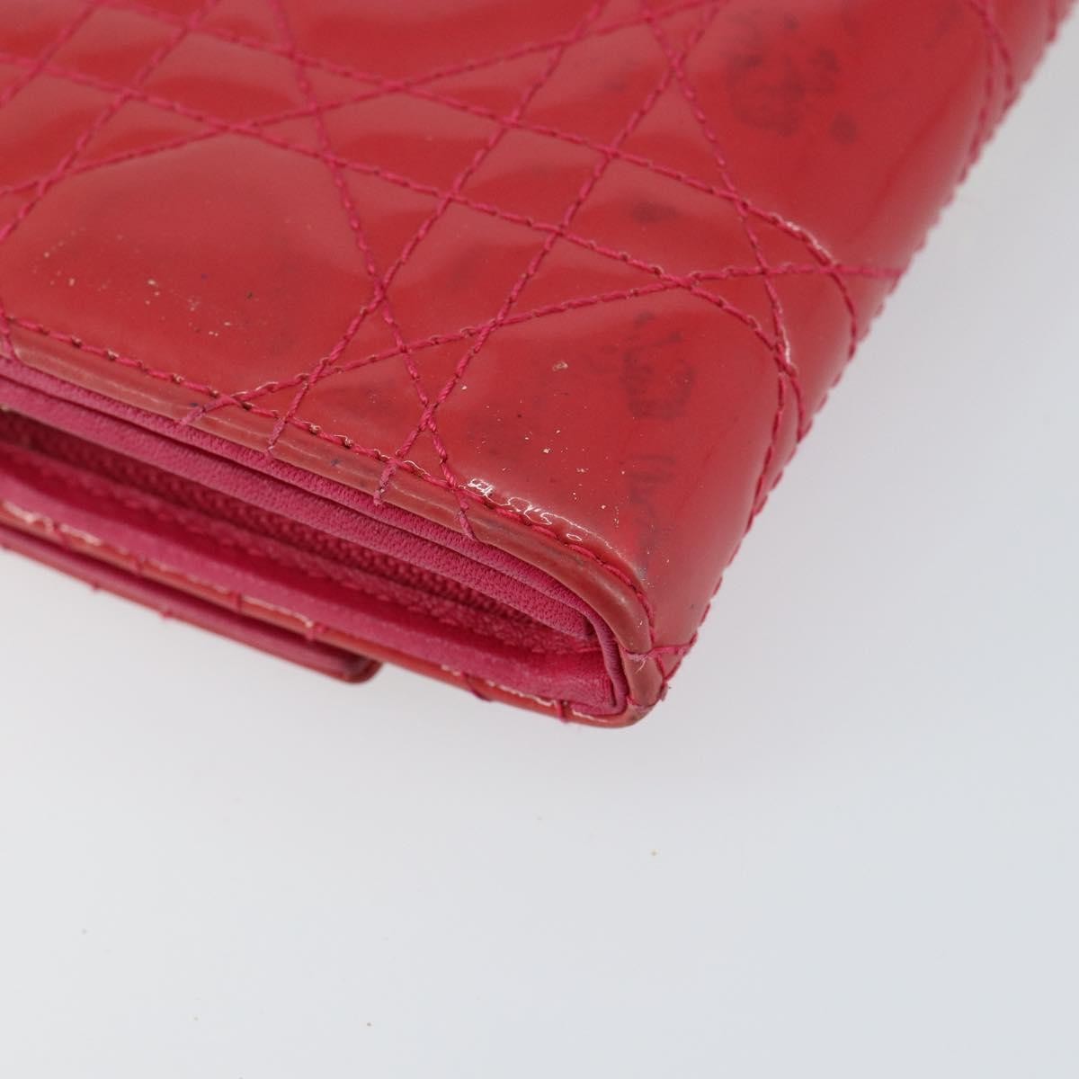 Christian Dior New Lock Pouch Cannage Quilt Patent Pink Patent_Leather Clutche & Pouche Bag (Pre-Owned)