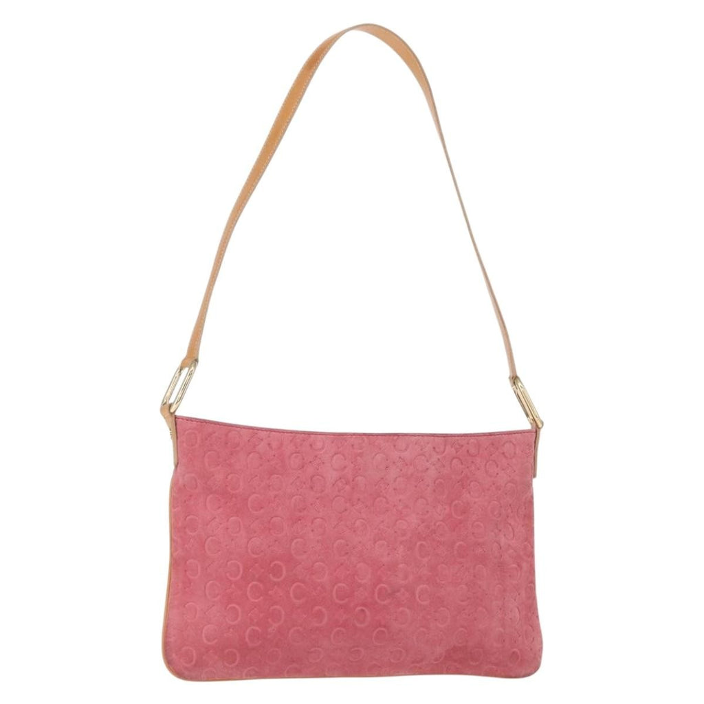 Celine C Macadam Shoulder Bag Suede Pink Suede Shoulder Bag Bag