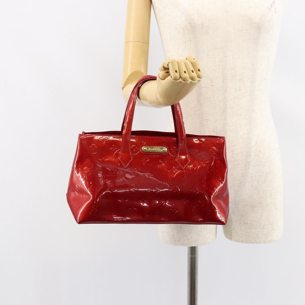 Louis Vuitton Wilshire Handbag Monogram Vernis Red Patent_Leather Handbag
