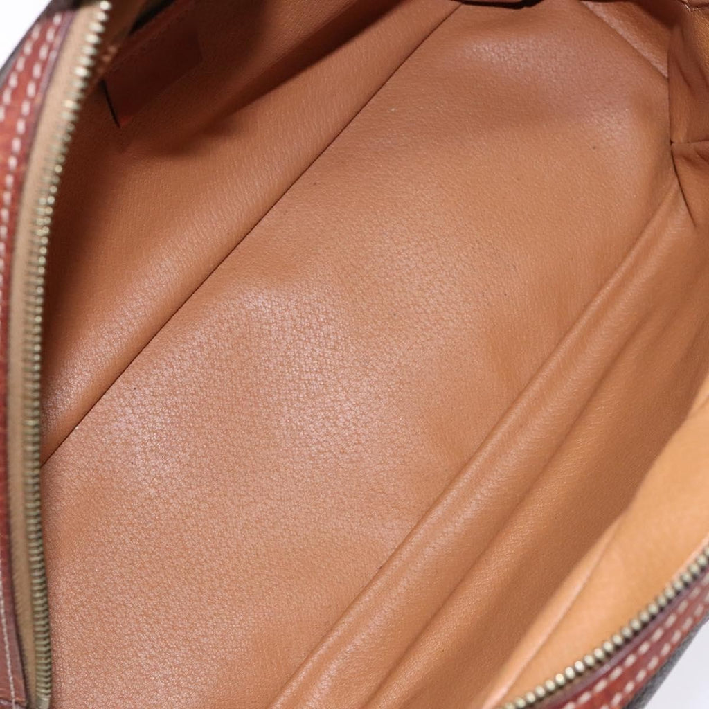 Celine Macadam Handbag Macadam With Leather Brown Canvas Handbag