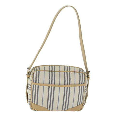 Burberry Nova Check Shoulder Bag Canvas Beige Canvas Shoulder Bag