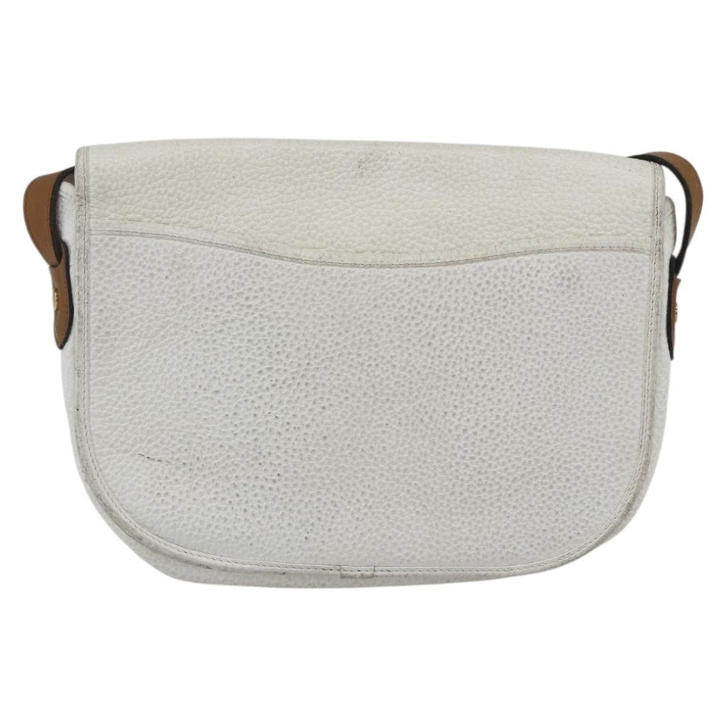 Christian Dior Vintage Shoulder Bag Leather White Leather Shoulder Bag Bag (Pre-Owned)