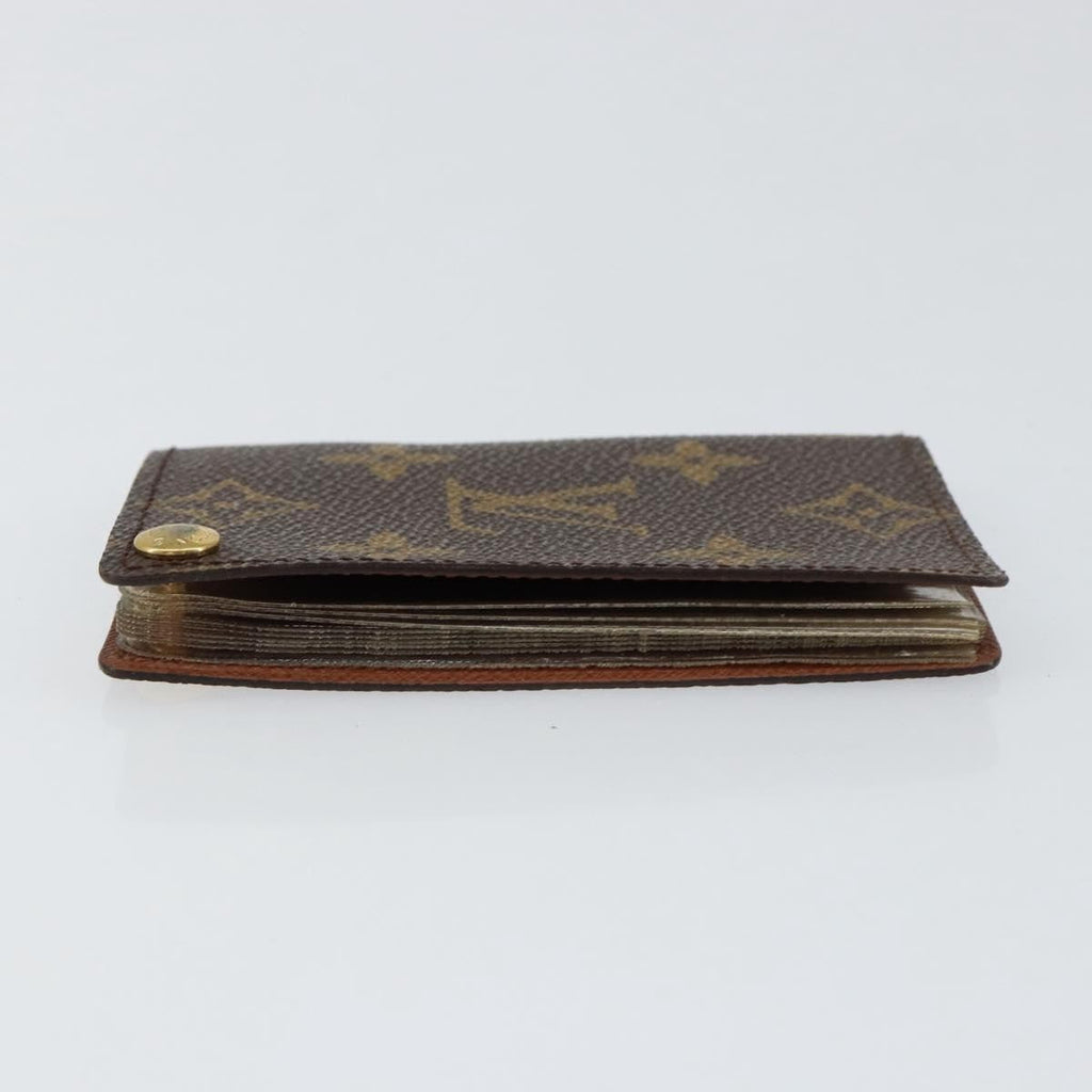 Louis Vuitton Porte Cartes Pression Card Case Monogram Canvas Brown Canvas Card Holders Accessory