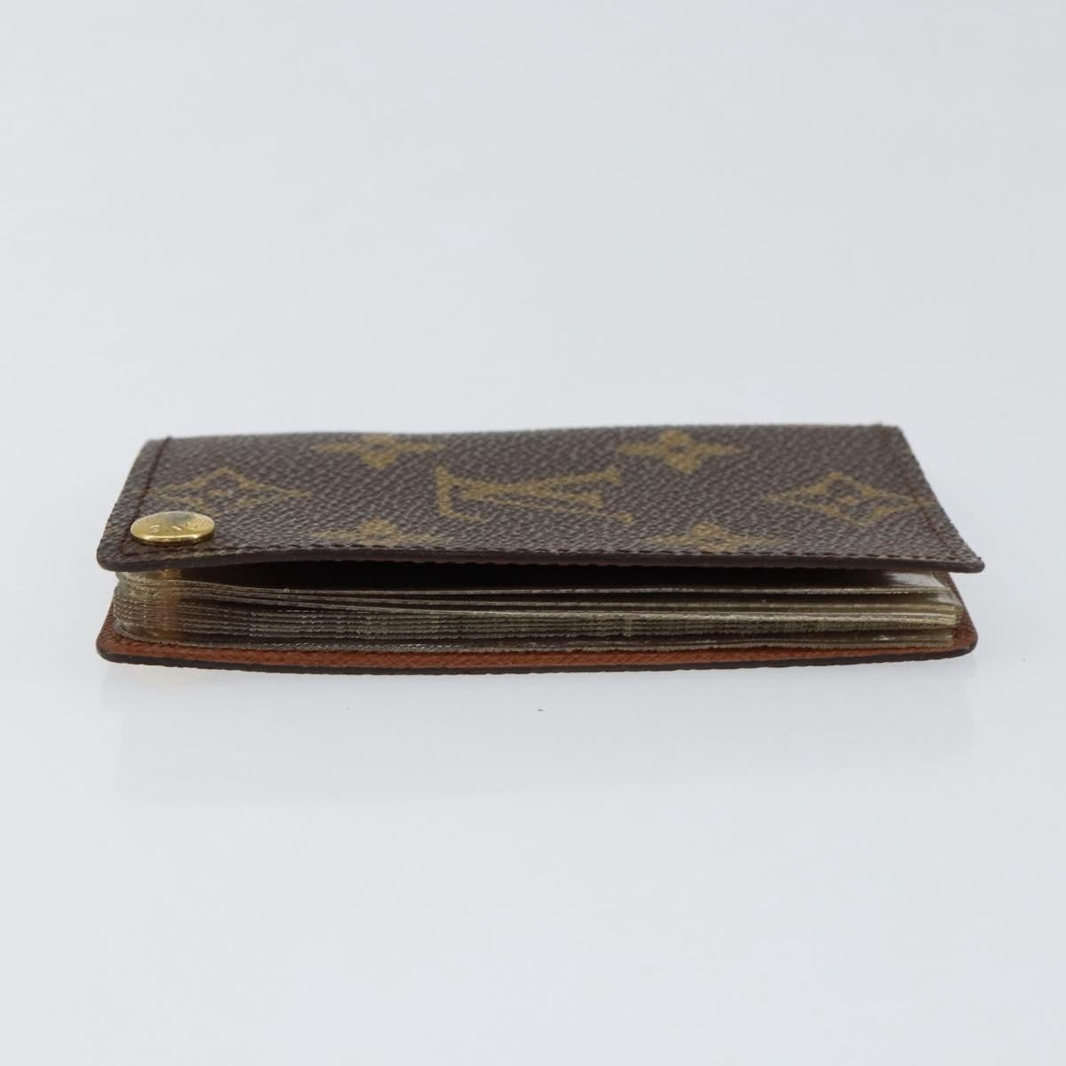 Louis Vuitton Porte Cartes Pression Card Case Monogram Canvas Brown Canvas Card Holders Accessory