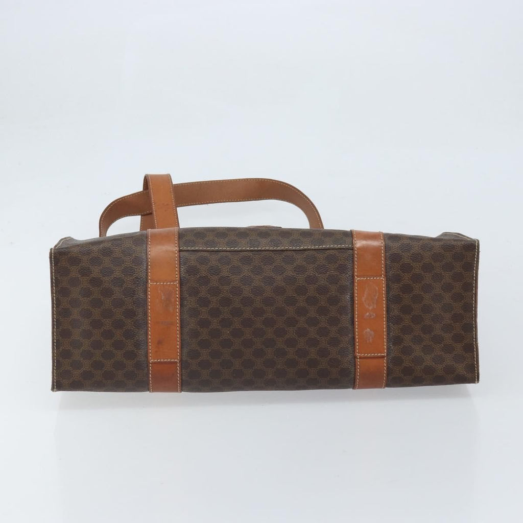 Celine Vintage Macadam Handbag Canvas And Leather Brown Canvas Tote Bag Bag