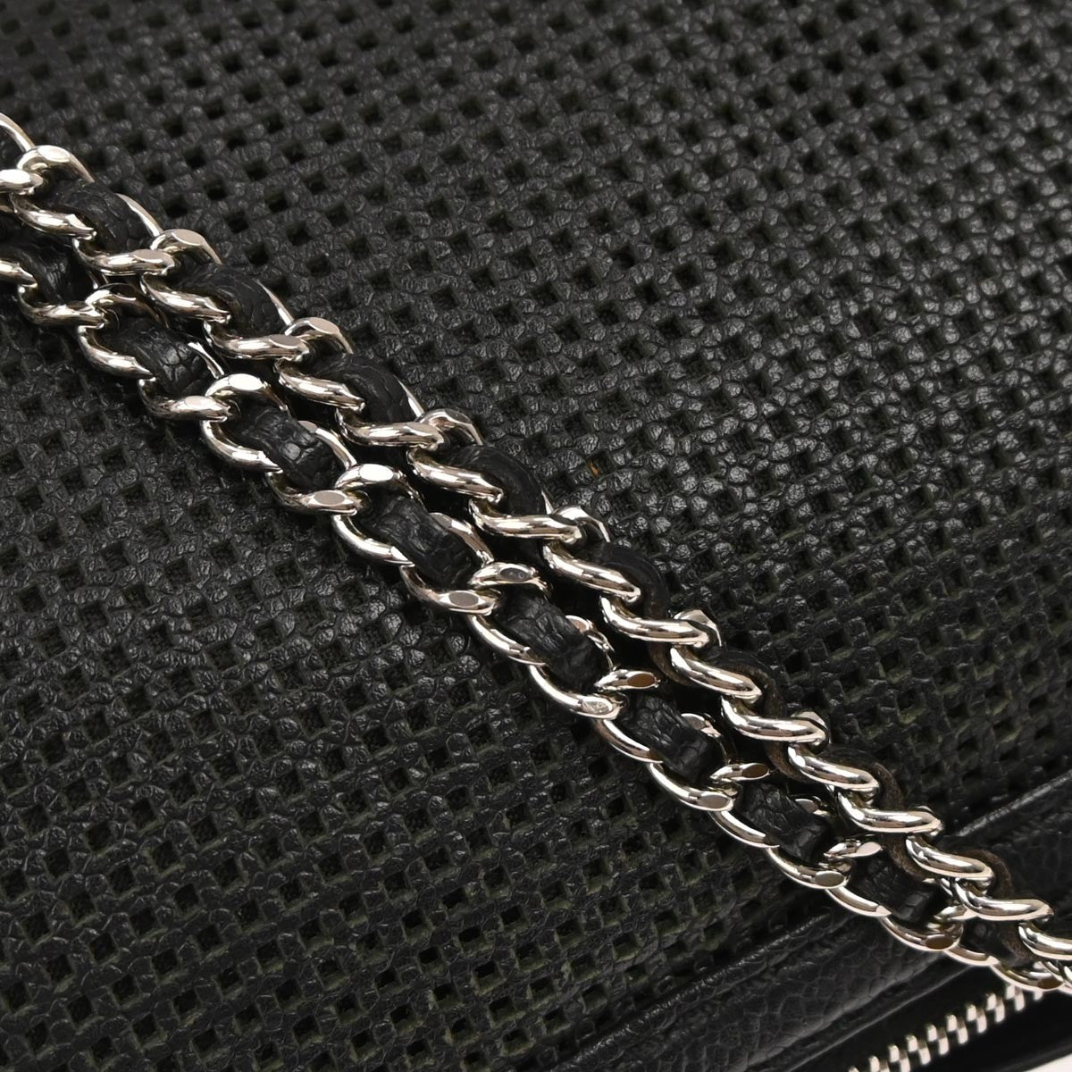 Chanel Pulley Camera Bag Perforated Caviar Black Leather Shoulder Bag Bag