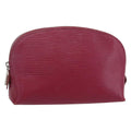Louis Vuitton Cosmetic Pouch Epi Leather Burgundy Leather Clutche & Pouche Bag