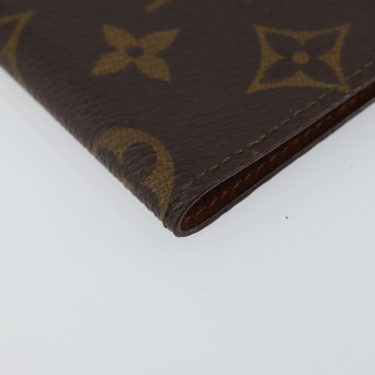 Louis Vuitton Porte Cartes Pression Card Case Monogram Canvas Brown Canvas Card Holders Accessory