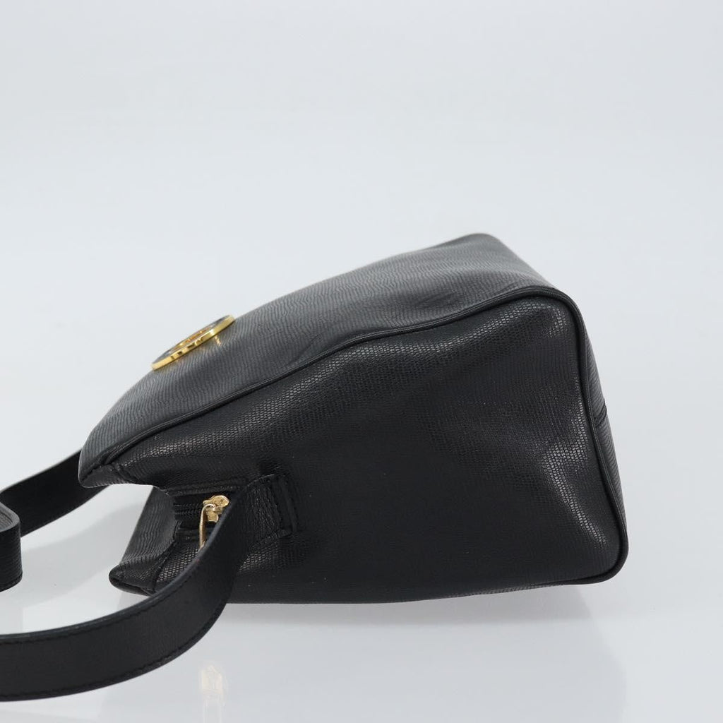 Celine Circle Logo Shoulder Bag Leather Black Leather Shoulder Bag Bag