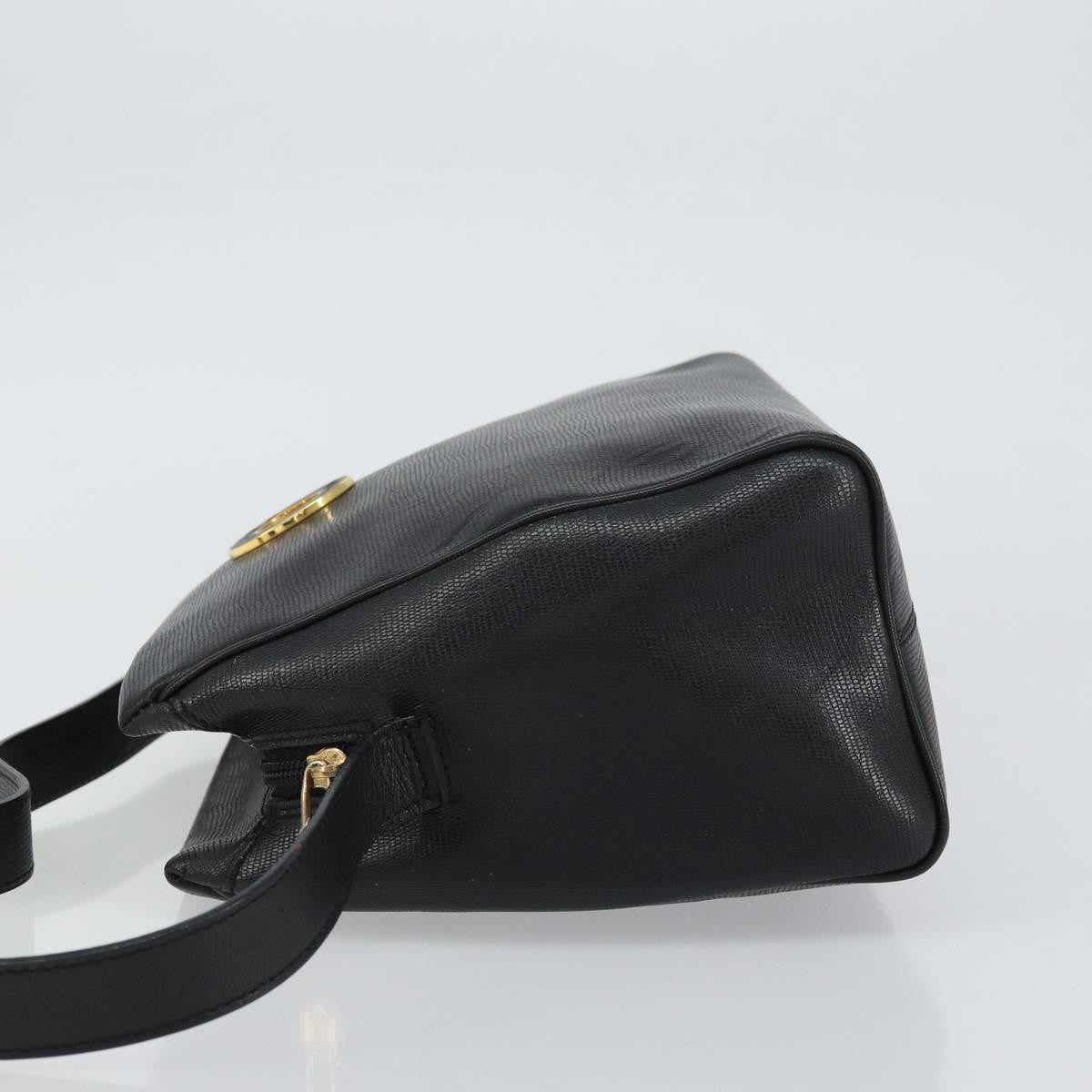 Celine Circle Logo Shoulder Bag Leather Black Leather Shoulder Bag Bag