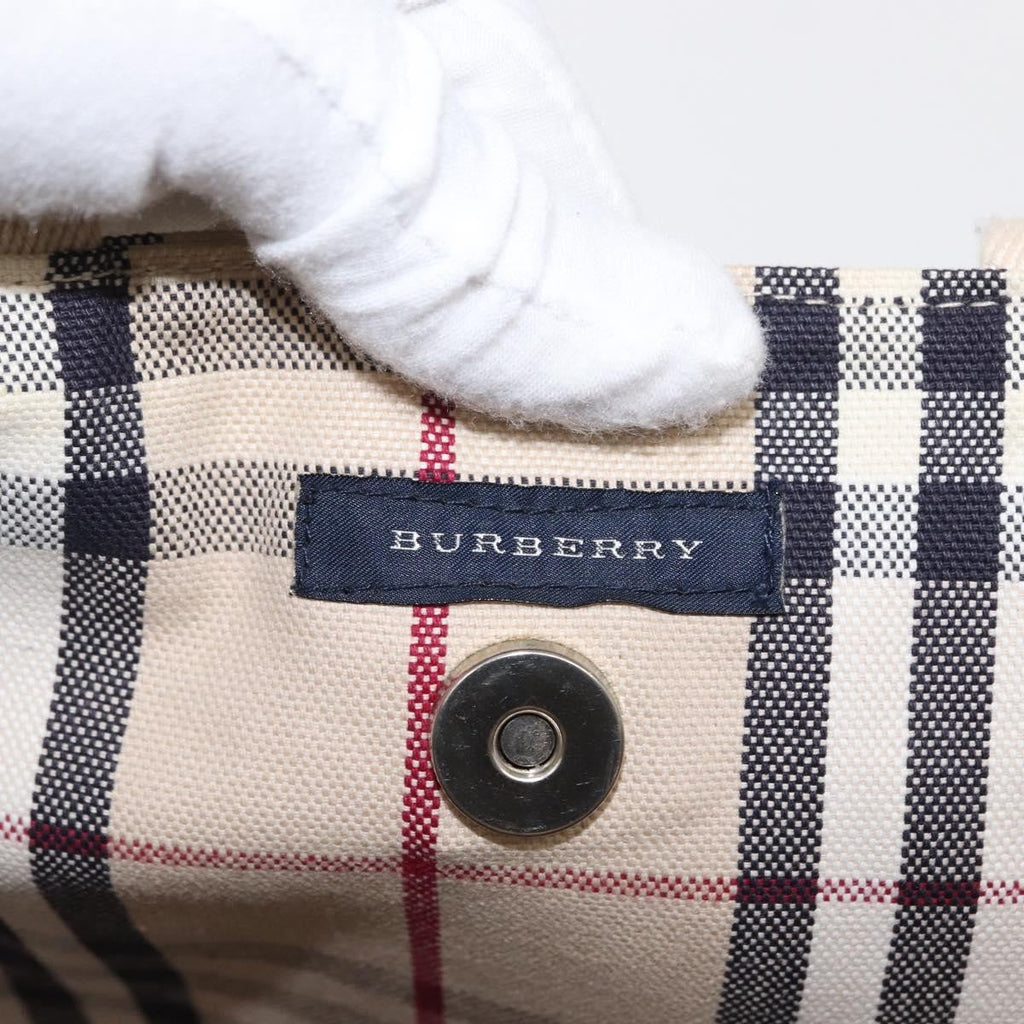 Burberry Nova Check Tote Canvas Check Pattern Beige Canvas Tote Bag
