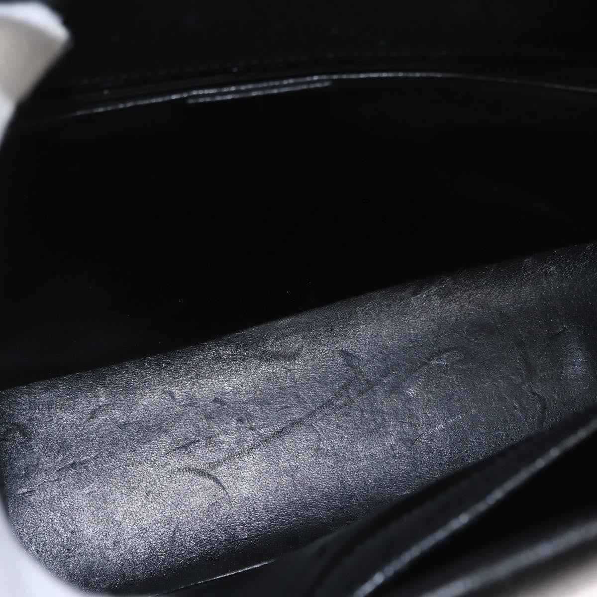 Gucci Vintage Bamboo Handle Bag Leather Black Leather Handbag (Pre-Owned)