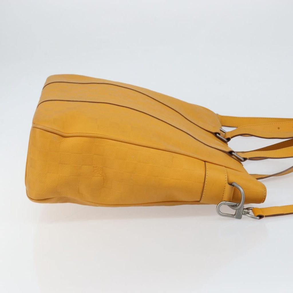 Louis Vuitton Tadao Handbag Damier Infini Leather Yellow Leather Handbag