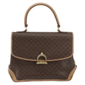 Celine Vintage Macadam Handbag Canvas Brown Pvc Handbag
