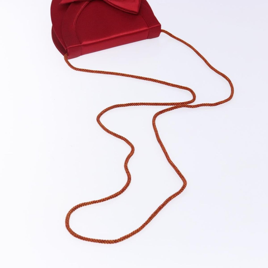 Saint Laurent Vintage Flap Crossbody Bag Silk Red Satin Clutche & Pouche Bag (Pre-Owned)