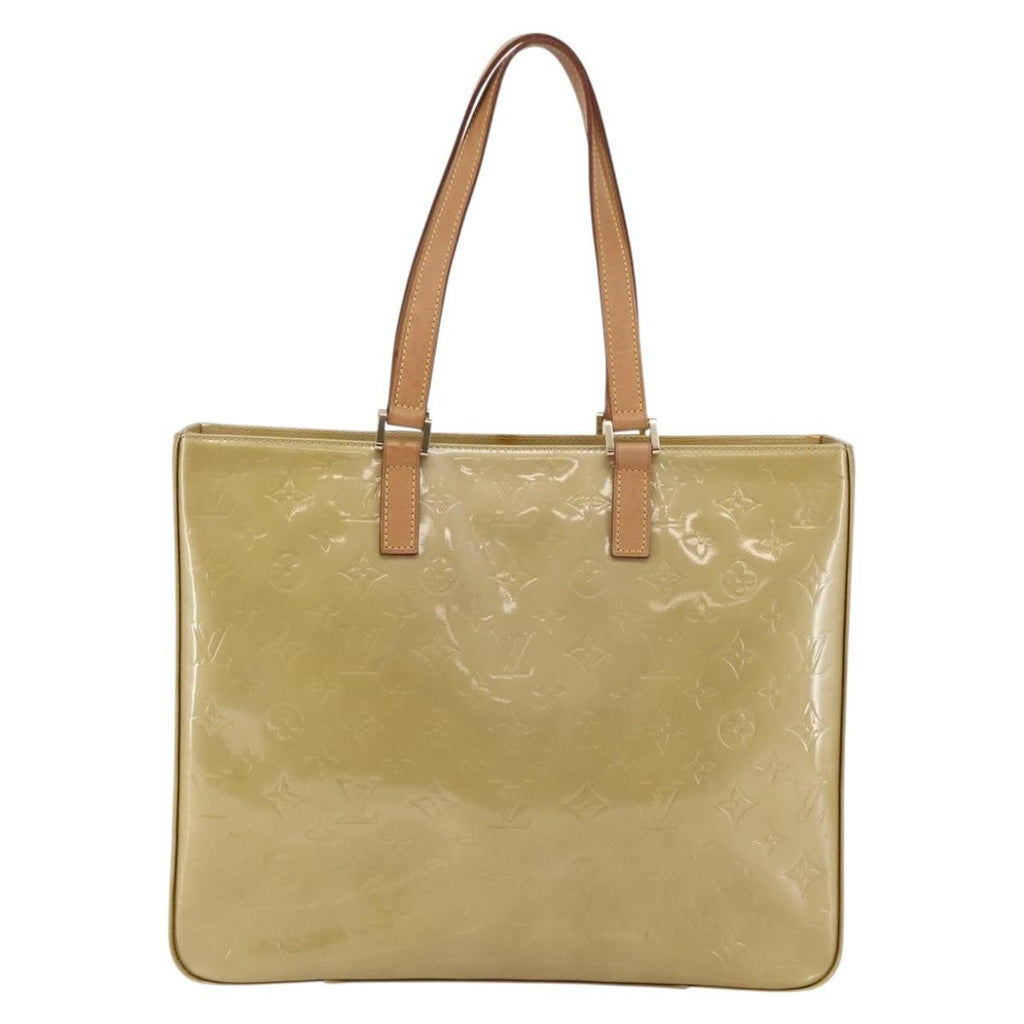 Louis Vuitton Columbus Handbag Monogram Vernis Beige Patent_Leather Tote Bag