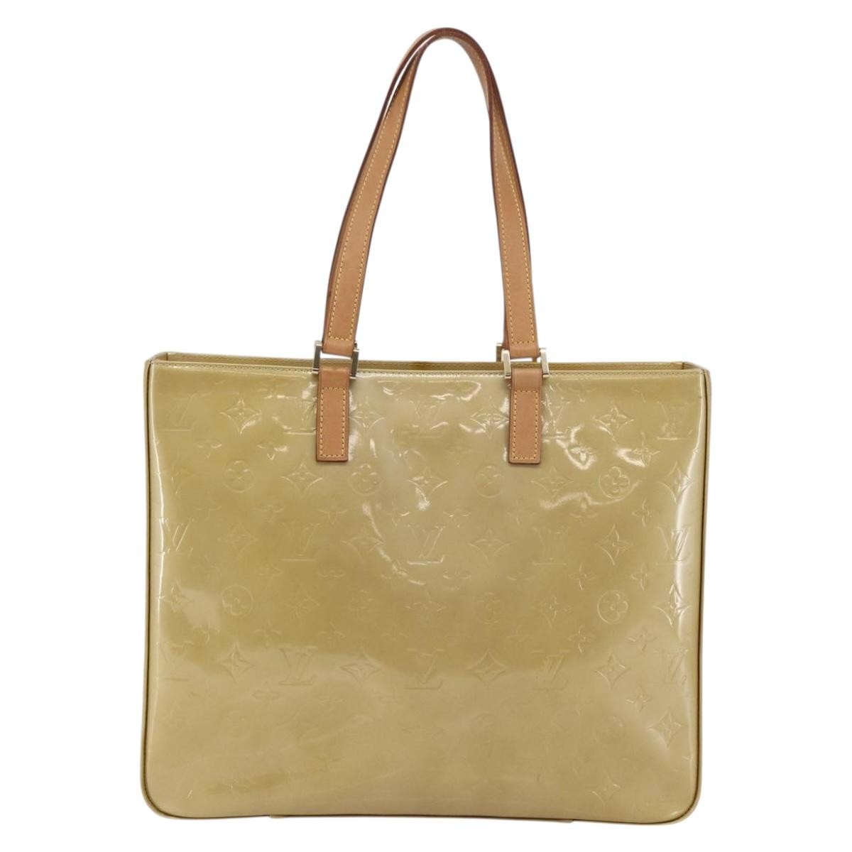 Louis Vuitton Columbus Handbag Monogram Vernis Beige Patent_Leather Tote Bag