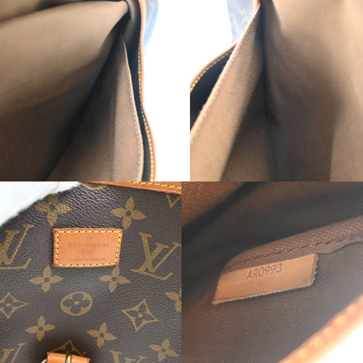 Louis Vuitton Saumur Handbag Monogram Canvas Brown Canvas Shoulder Bag