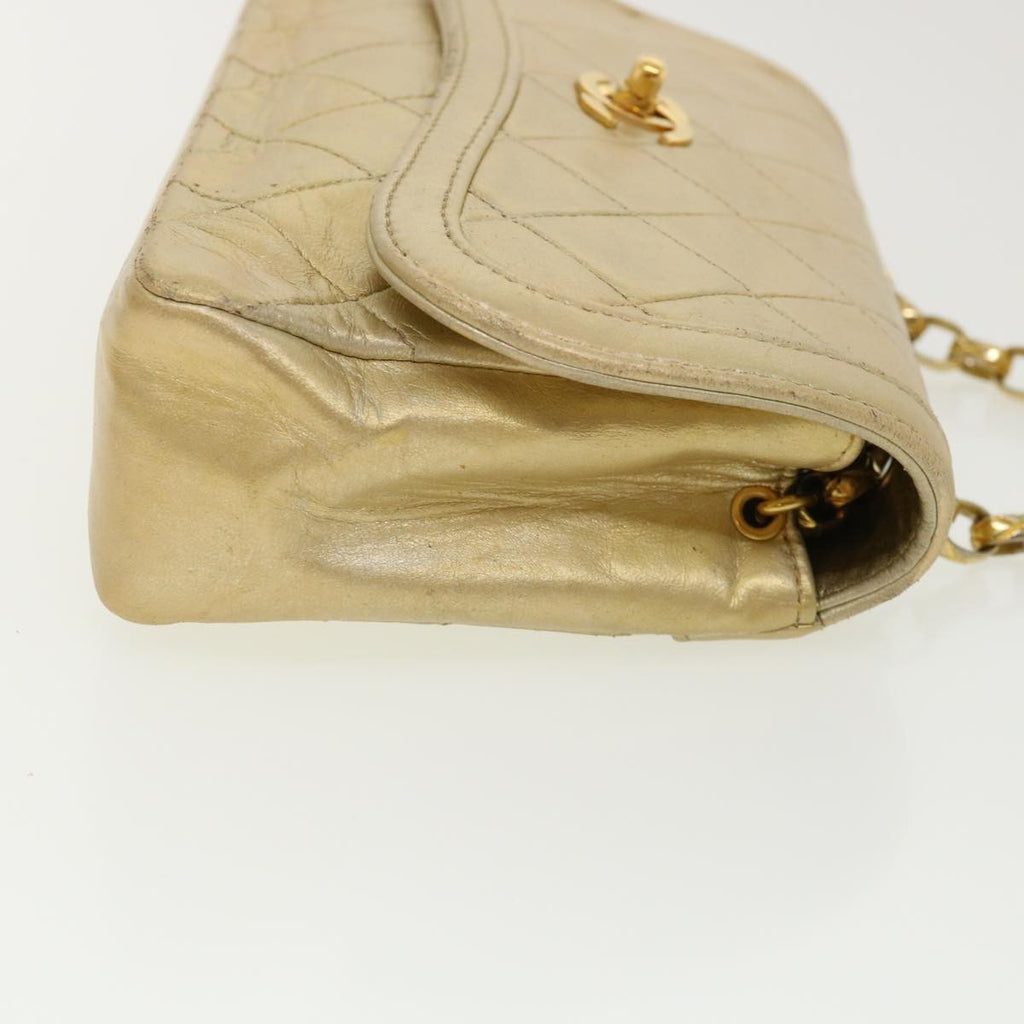 Chanel Vintage Cc Chain Flap Bag Quilted Lambskin Gold Leather Shoulder Bag Bag