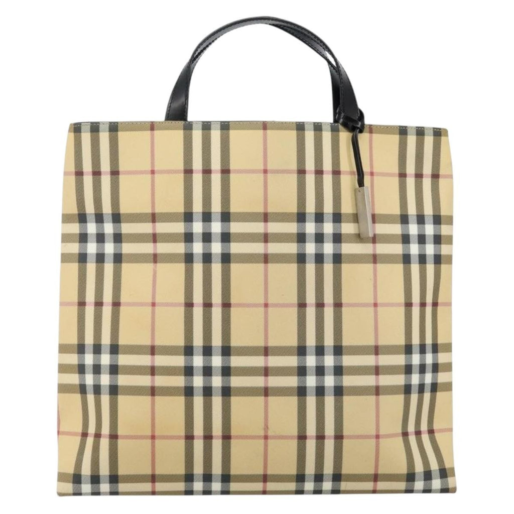 Burberry Nova Check Tote Canvas Check Pattern Beige Canvas Tote Bag
