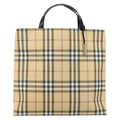 Burberry Nova Check Tote Canvas Check Pattern Beige Canvas Tote Bag