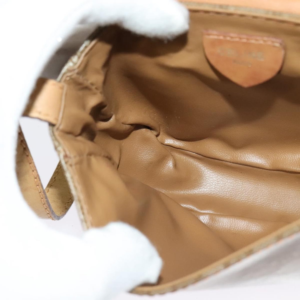 Celine Vintage Macadam Shoulder Bag Macadam Canva  Vinyl Beige Pvc Bag