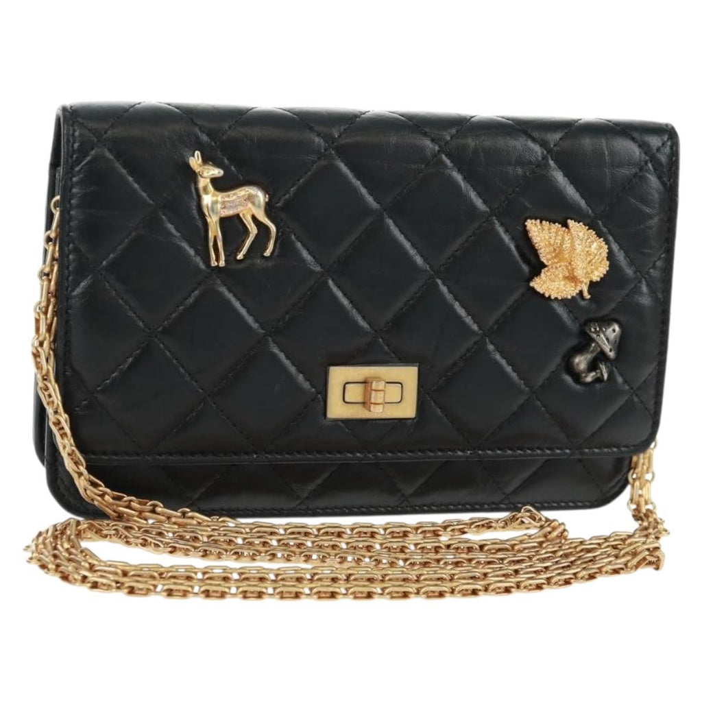 Chanel Lucky Charms Reissue 2.55 Flap Bag Leather Black Leather Shoulder Bag Bag