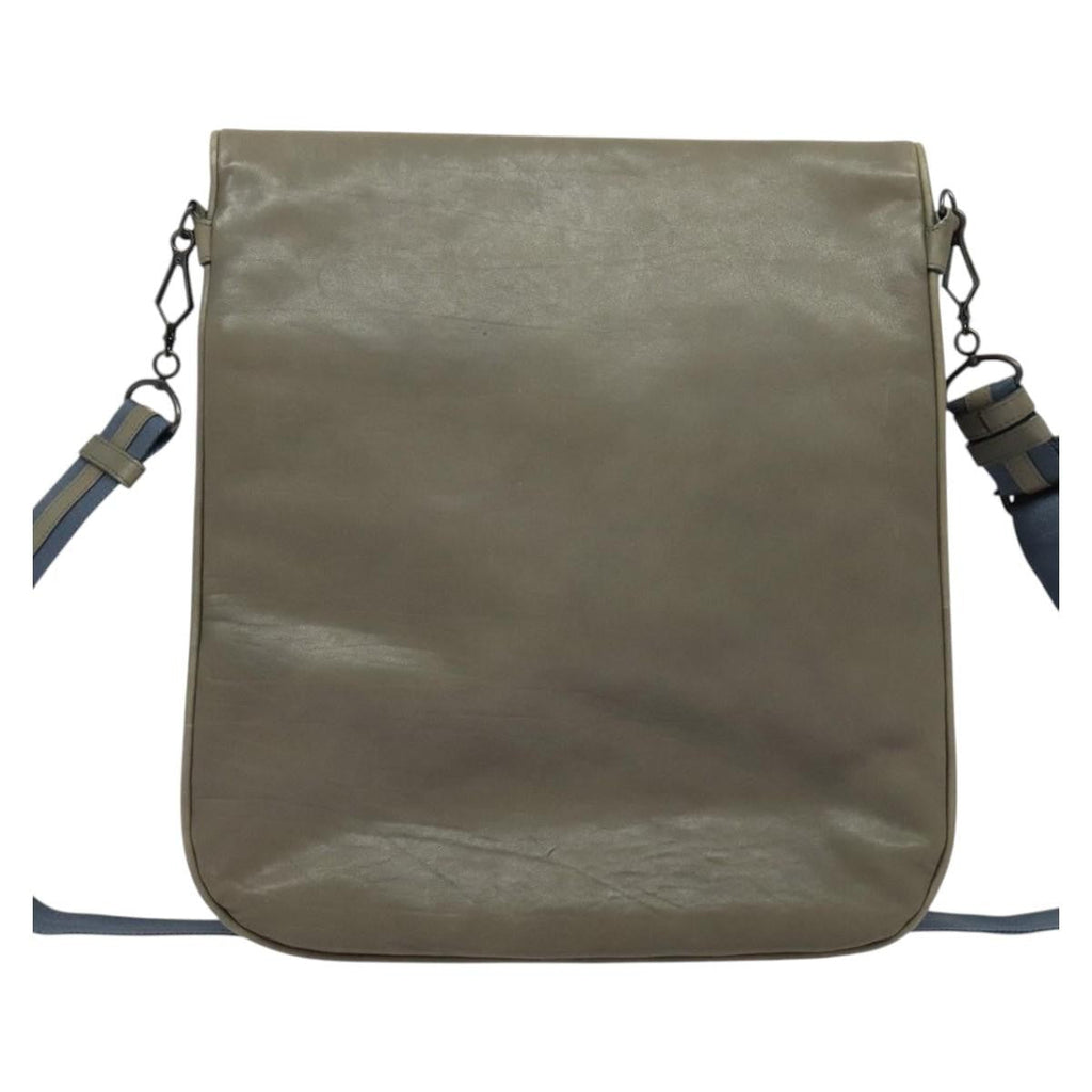 Bottega Veneta Vintage Flap Shoulder Bag Intrecciato Leather Gray Leather Shoulder Bag Bag