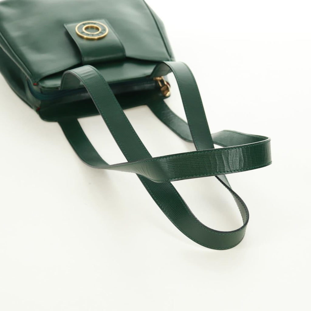 Celine Circle Logo Shoulder Bag Leather Green Leather Shoulder Bag Bag