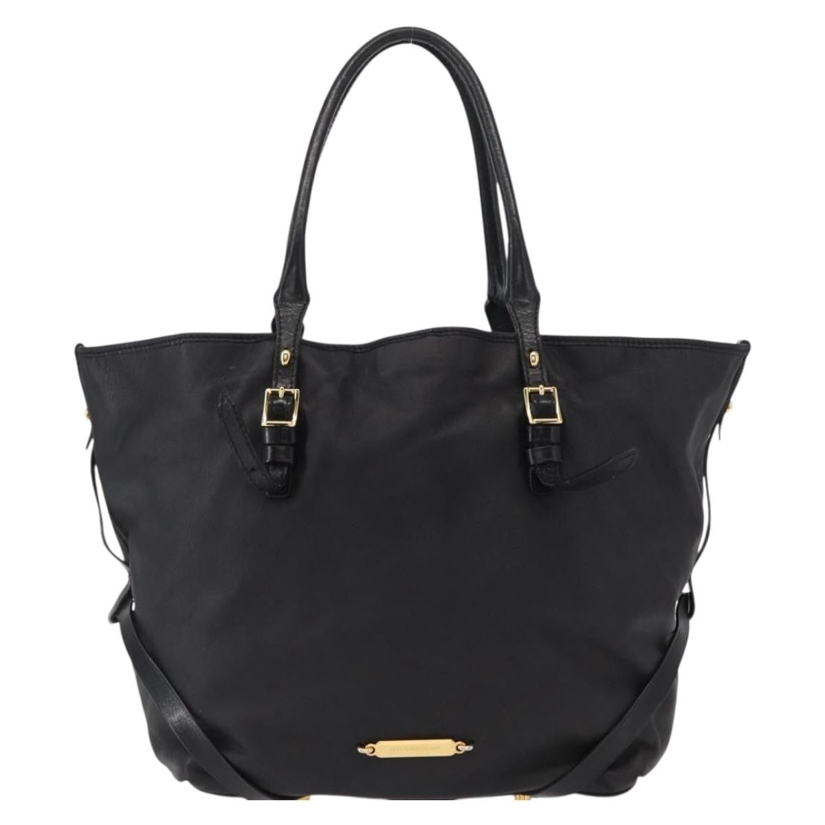 Burberry Vintage Tote Leather Black Leather Tote Bag