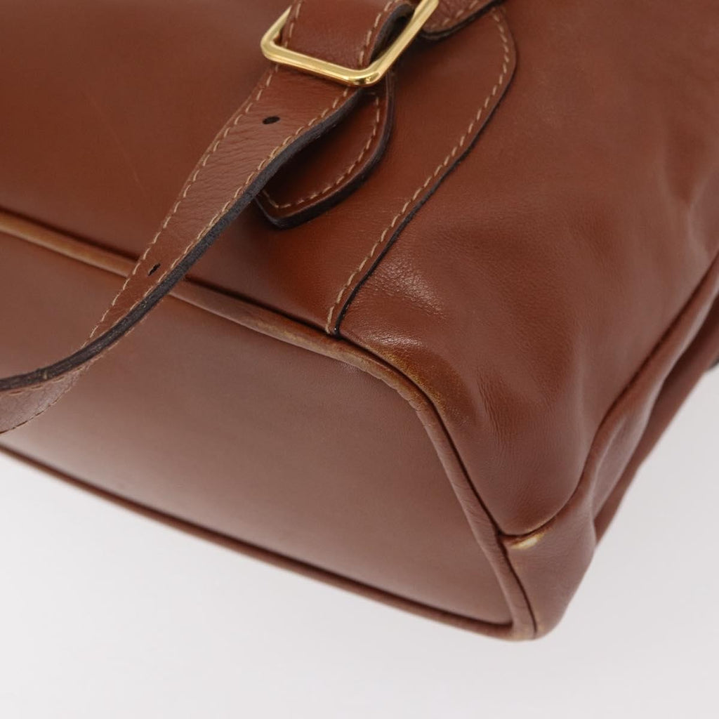 Gucci Vintage Bamboo Backpack Leather Brown Leather Backpack Bag (Pre-Owned)