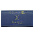 Chanel Deauville Flap Wallet Caviar Navy Leather Wallets Accessory