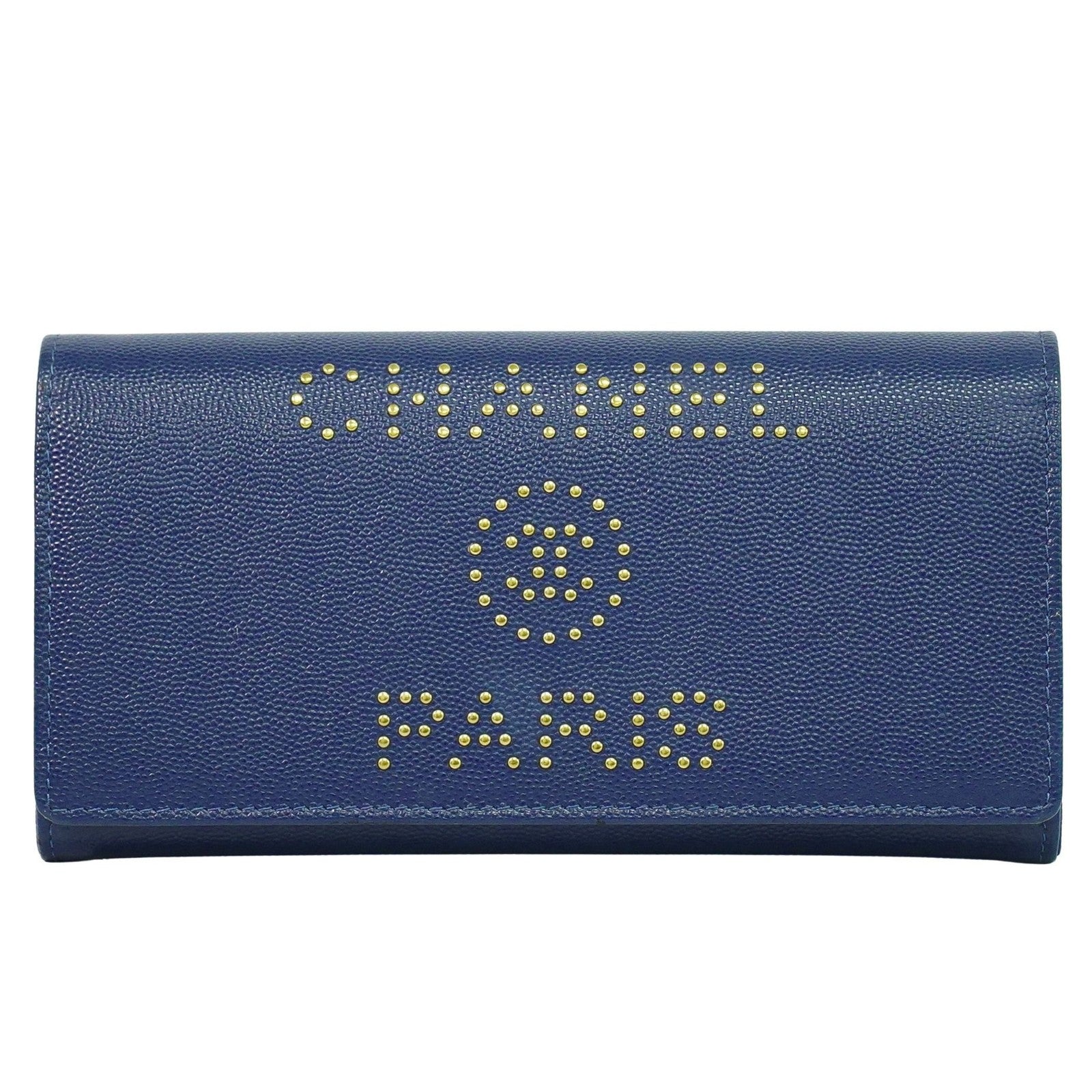 Chanel Deauville Flap Wallet Caviar Navy Leather Wallets Accessory