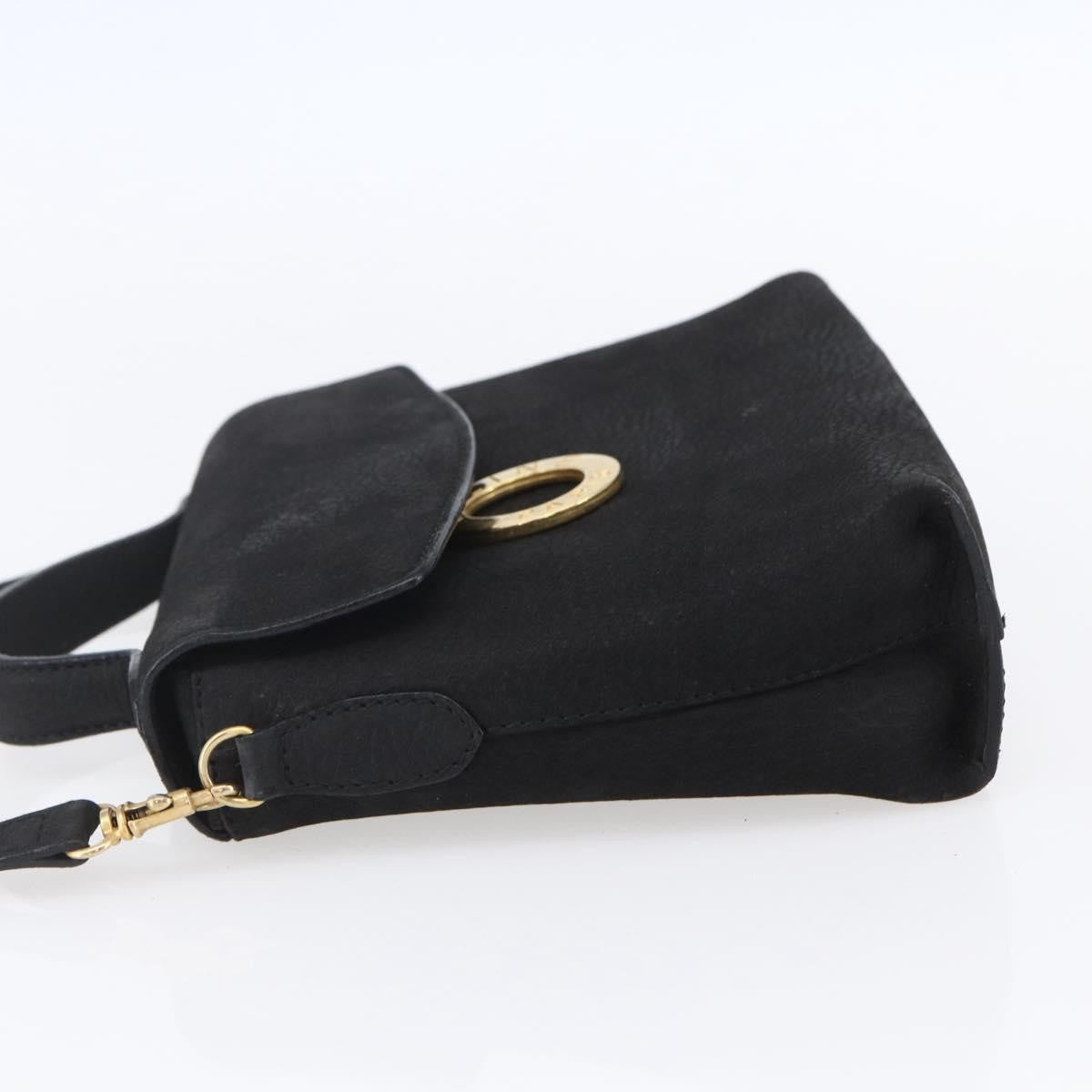 Celine Circle Logo Shoulder Bag Leather Black Leather Shoulder Bag Bag