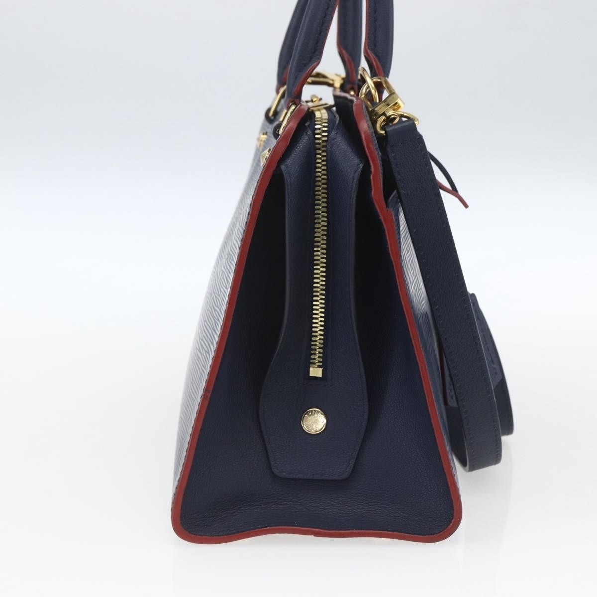 Louis Vuitton Vaneau Handbag Epi Leather Blue Leather Handbag
